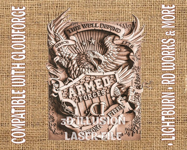 US Armed Forces 3d illusion & laser-ready file 3DWave.us